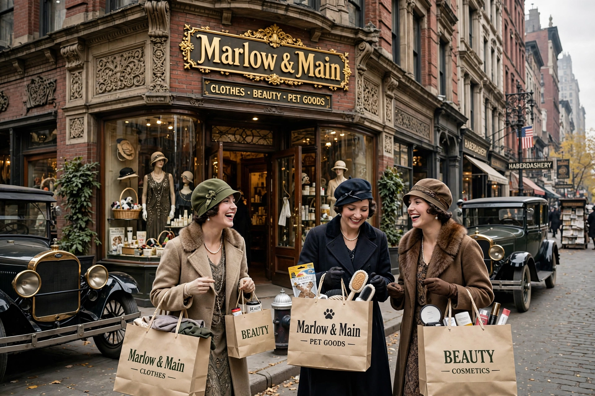 The Marlow & Main storefront on a grand old main street